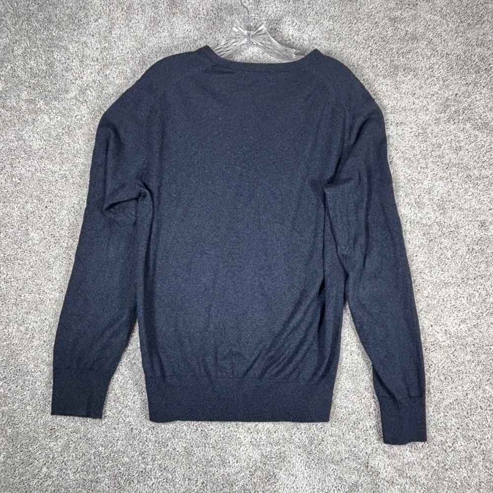 Banana Republic Mens V Neck Sweater Navy Blue Silk Cashmere Blend Size‎ M